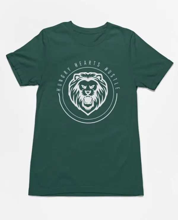 A green t-shirt with a white logo of a gorilla.