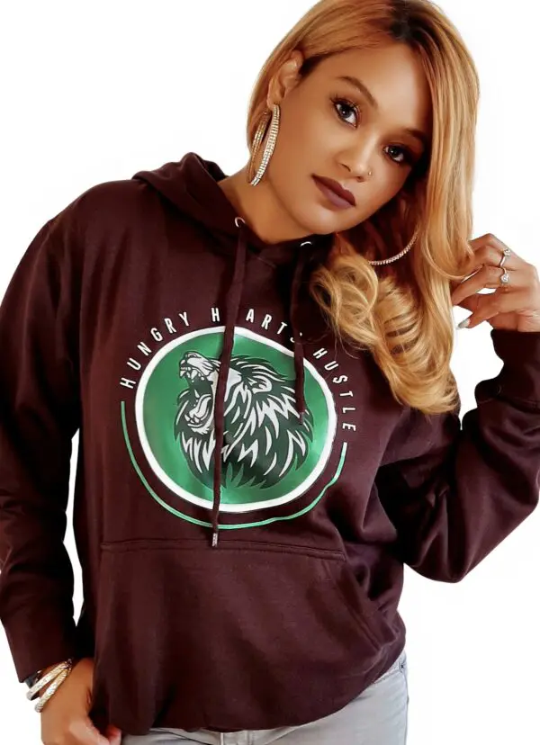 Women's Sporty Embroidered Fleece Pullover Hoodie - Image 2